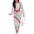Tonga White Sunday Off The Shoulder Long Sleeve Dress Heilala Flowers Tongan Ngatu Pattern