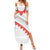 Tonga White Sunday Summer Maxi Dress Heilala Flowers Tongan Ngatu Pattern