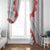 Tonga White Sunday Window Curtain Heilala Flowers Tongan Ngatu Pattern