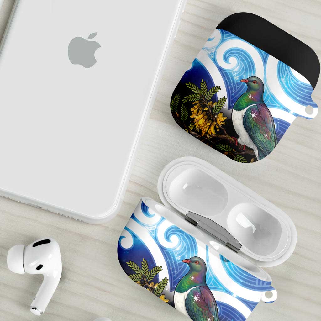Kekeru New Zealand Matariki AirPods Case Kukupa Kowhai Maori New Year Blue Version