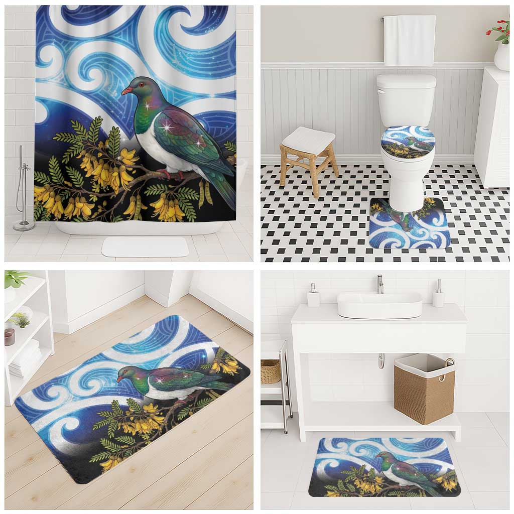Kekeru New Zealand Matariki Bathroom Set Kukupa Kowhai Maori New Year Blue Version