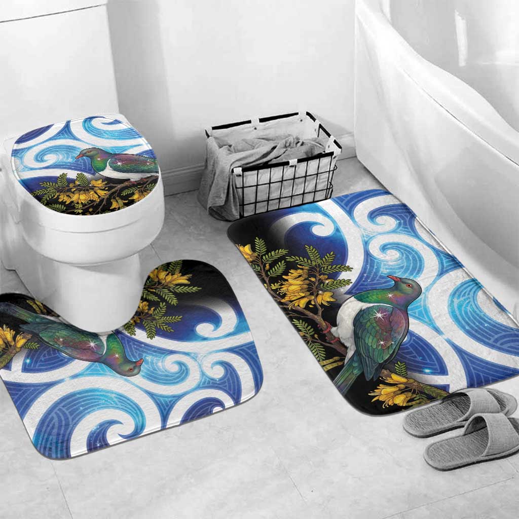 Kekeru New Zealand Matariki Bathroom Set Kukupa Kowhai Maori New Year Blue Version