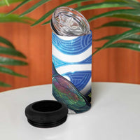 Kekeru New Zealand Matariki 4 in 1 Can Cooler Tumbler Kukupa Kowhai Maori New Year Blue Version LT14 - Polynesian Pride