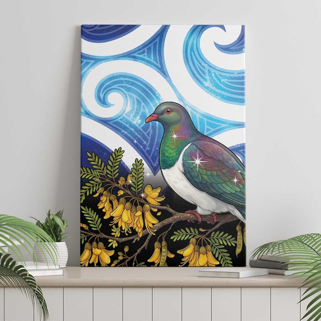 Kekeru New Zealand Matariki Canvas Wall Art Kukupa Kowhai Maori New Year Blue Version