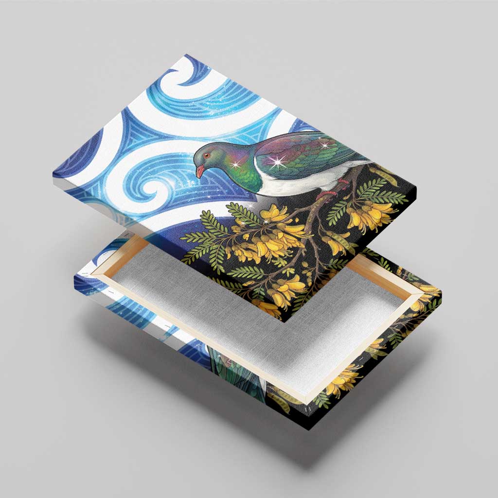 Kekeru New Zealand Matariki Canvas Wall Art Kukupa Kowhai Maori New Year Blue Version