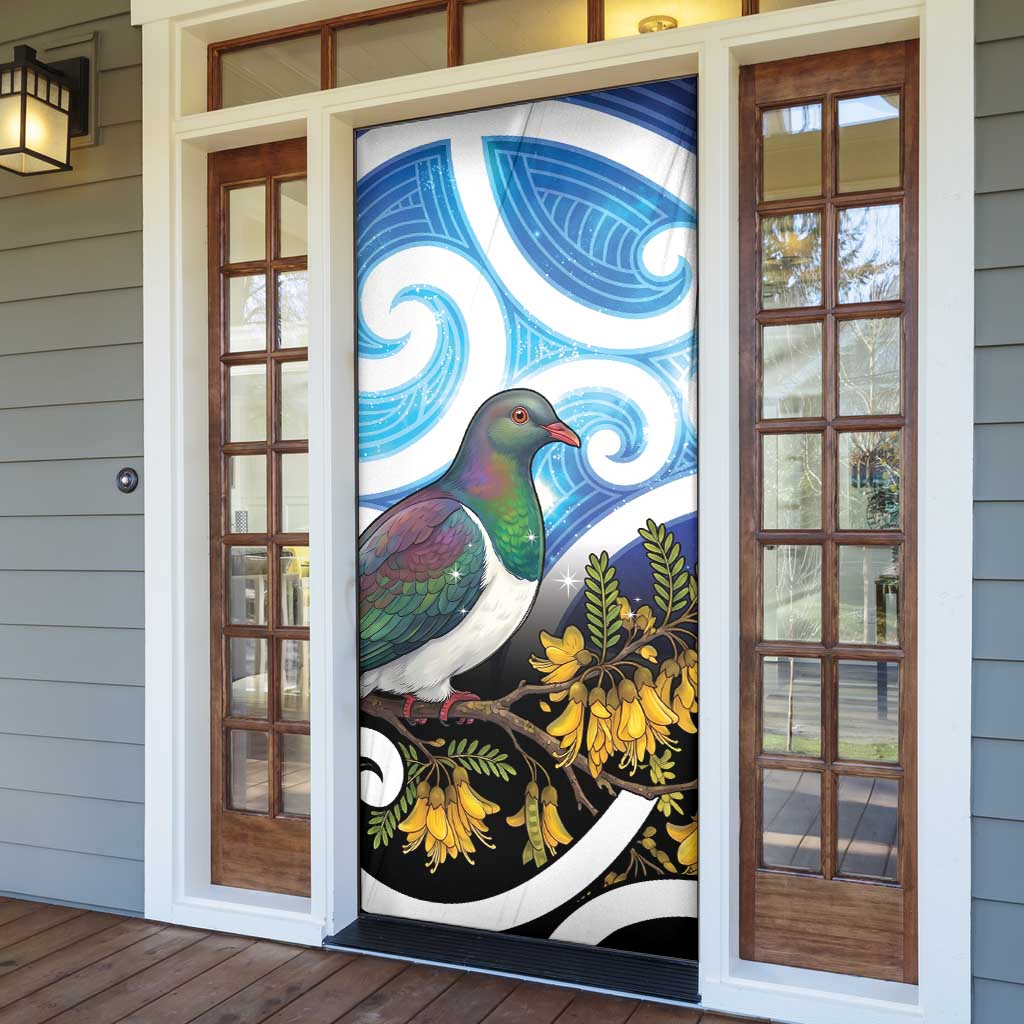 Kekeru New Zealand Matariki Door Cover Kukupa Kowhai Maori New Year Blue Version