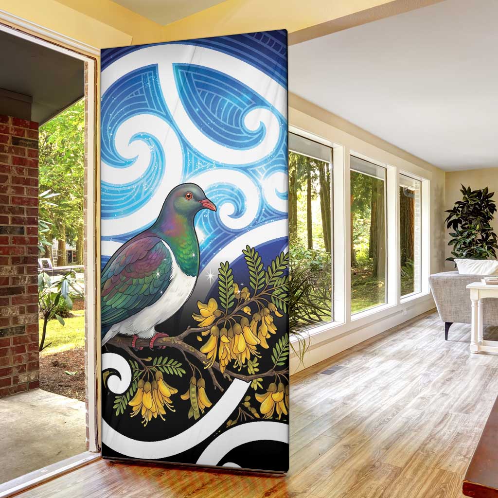 Kekeru New Zealand Matariki Door Cover Kukupa Kowhai Maori New Year Blue Version