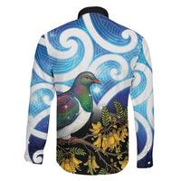 Kekeru New Zealand Matariki Family Matching Off Shoulder Maxi Dress and Hawaiian Shirt Kukupa Kowhai Maori New Year Blue Version LT14 - Polynesian Pride