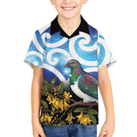 Kekeru New Zealand Matariki Kid Hawaiian Shirt Kukupa Kowhai Maori New Year Blue Version LT14 Kid Blue - Polynesian Pride