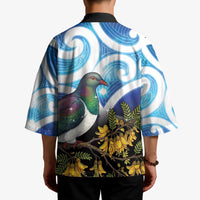 Kekeru New Zealand Matariki Kimono Kukupa Kowhai Maori New Year Blue Version