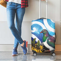 Kekeru New Zealand Matariki Luggage Cover Kukupa Kowhai Maori New Year Blue Version