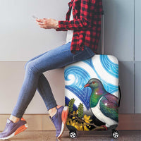 Kekeru New Zealand Matariki Luggage Cover Kukupa Kowhai Maori New Year Blue Version