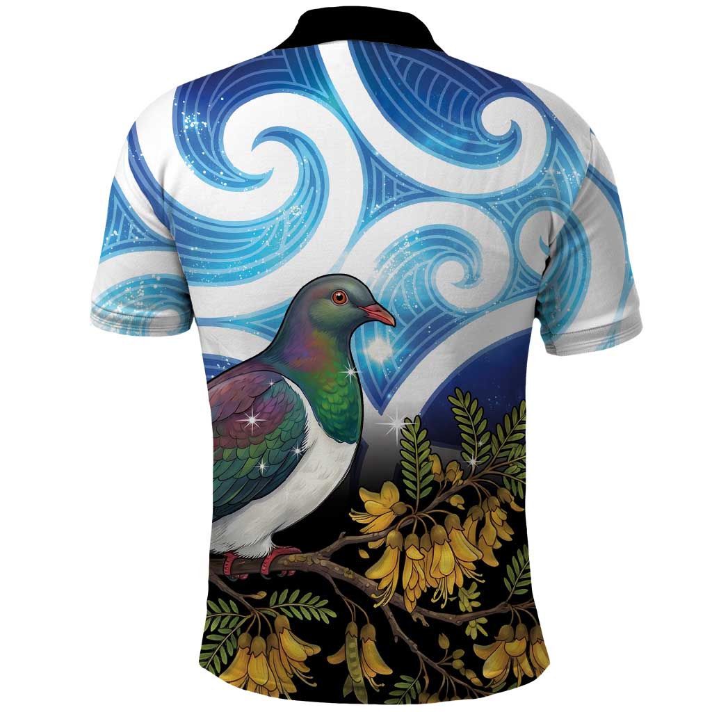 Kekeru New Zealand Matariki Polo Shirt Kukupa Kowhai Maori New Year Blue Version