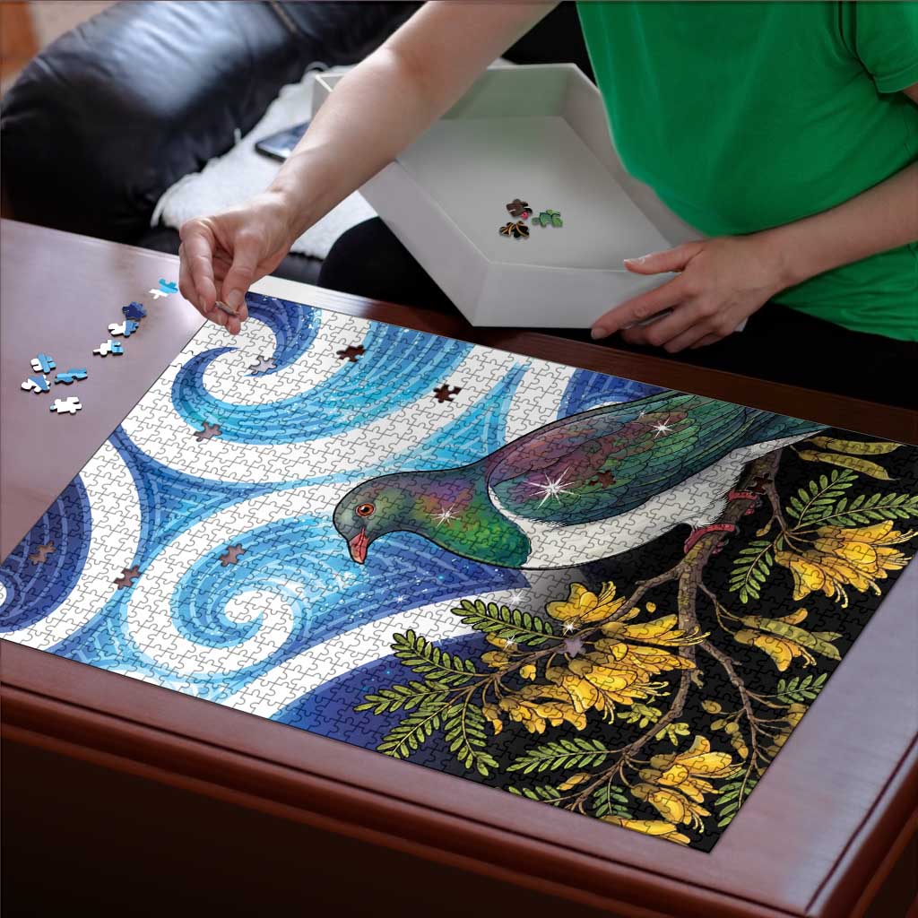 Kekeru New Zealand Matariki Puzzle Kukupa Kowhai Maori New Year Blue Version