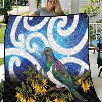 Kekeru New Zealand Matariki Quilt Kukupa Kowhai Maori New Year Blue Version
