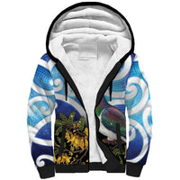 Kekeru New Zealand Matariki Sherpa Hoodie Kukupa Kowhai Maori New Year Blue Version LT14 Unisex Blue - Polynesian Pride