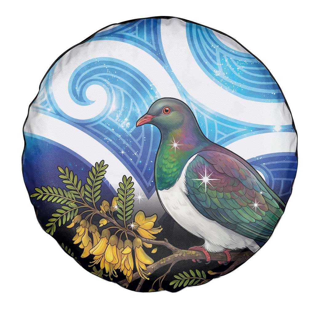 Kekeru New Zealand Matariki Spare Tire Cover Kukupa Kowhai Maori New Year Blue Version LT14 - Polynesian Pride
