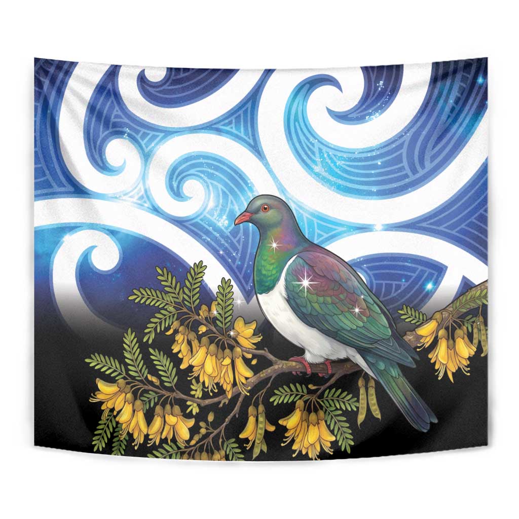 Kekeru New Zealand Matariki Tapestry Kukupa Kowhai Maori New Year Blue Version