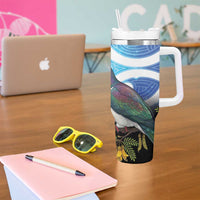Kekeru New Zealand Matariki Tumbler With Handle Kukupa Kowhai Maori New Year Blue Version