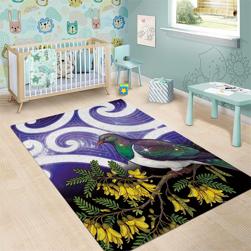 Kekeru New Zealand Matariki Area Rug Kukupa Kowhai Maori New Year Purple Version