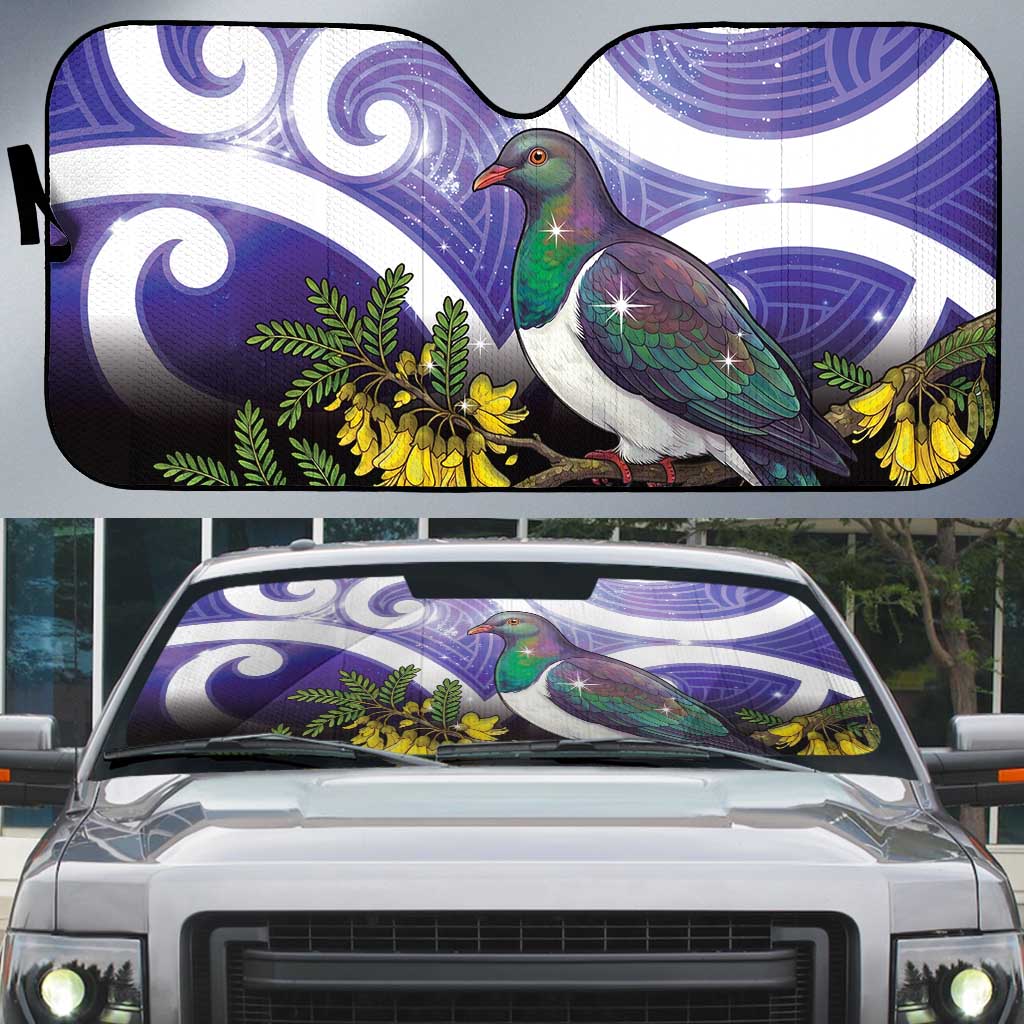 Kekeru New Zealand Matariki Auto Sun Shade Kukupa Kowhai Maori New Year Purple Version