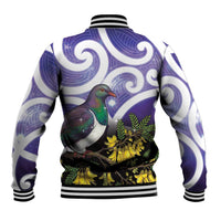 Kekeru New Zealand Matariki Baseball Jacket Kukupa Kowhai Maori New Year Purple Version