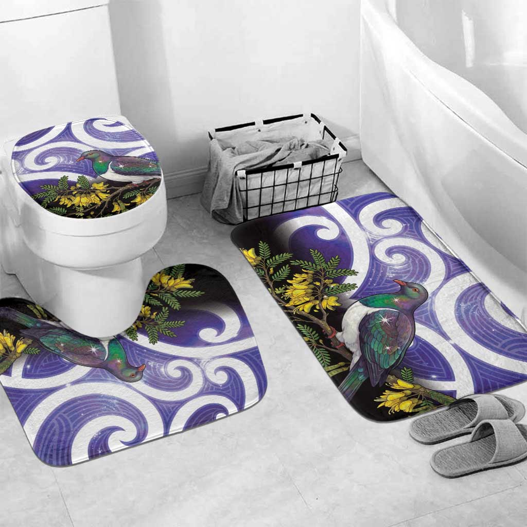 Kekeru New Zealand Matariki Bathroom Set Kukupa Kowhai Maori New Year Purple Version