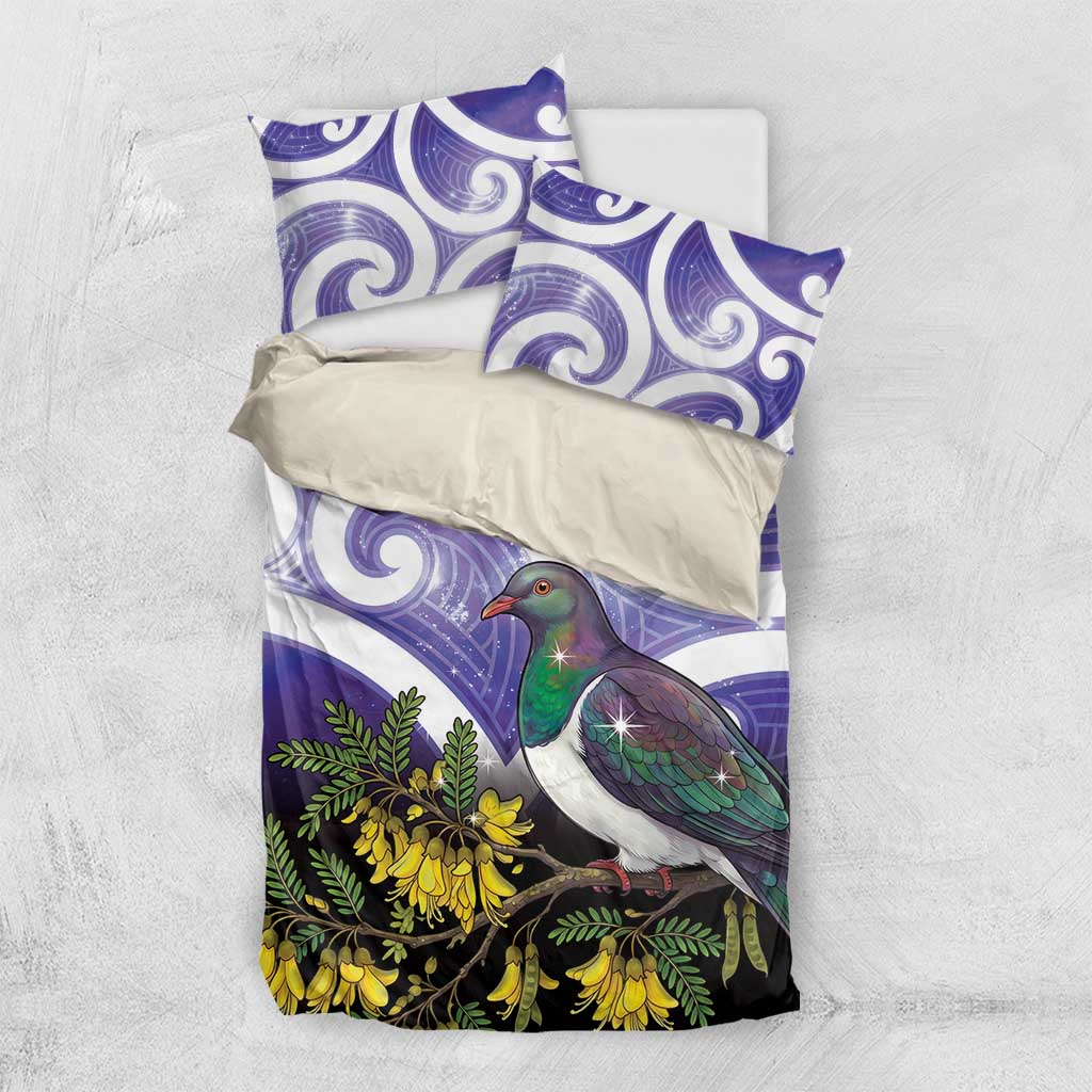 Kekeru New Zealand Matariki Bedding Set Kukupa Kowhai Maori New Year Purple Version