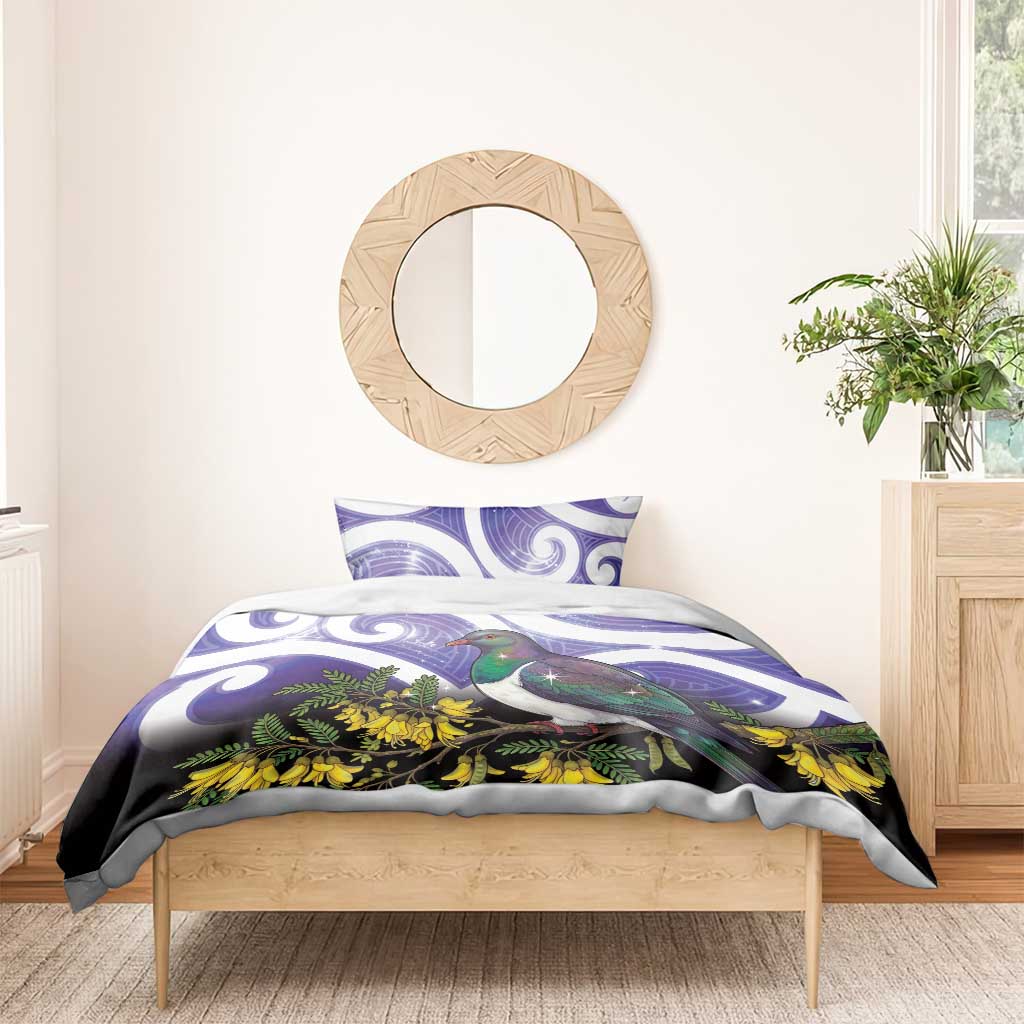 Kekeru New Zealand Matariki Bedding Set Kukupa Kowhai Maori New Year Purple Version