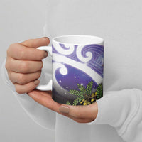 Kekeru New Zealand Matariki Ceramic Mug Kukupa Kowhai Maori New Year Purple Version