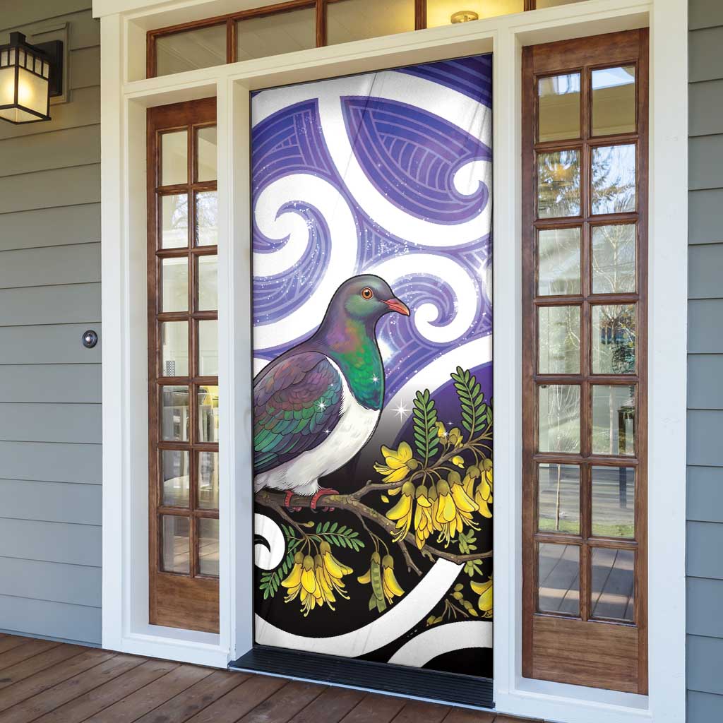 Kekeru New Zealand Matariki Door Cover Kukupa Kowhai Maori New Year Purple Version LT14 - Polynesian Pride