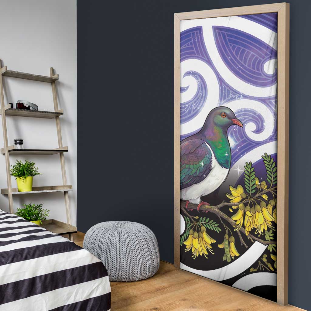 Kekeru New Zealand Matariki Door Cover Kukupa Kowhai Maori New Year Purple Version LT14 - Polynesian Pride