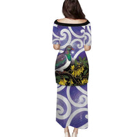 Kekeru New Zealand Matariki Family Matching Puletasi and Hawaiian Shirt Kukupa Kowhai Maori New Year Purple Version LT14 - Polynesian Pride