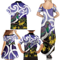 Kekeru New Zealand Matariki Family Matching Summer Maxi Dress and Hawaiian Shirt Kukupa Kowhai Maori New Year Purple Version LT14 - Polynesian Pride