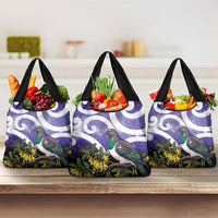 Kekeru New Zealand Matariki Grocery Bag Kukupa Kowhai Maori New Year Purple Version