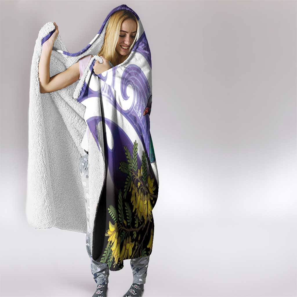 Kekeru New Zealand Matariki Hooded Blanket Kukupa Kowhai Maori New Year Purple Version LT14 - Polynesian Pride