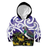 Kekeru New Zealand Matariki Kid Hoodie Kukupa Kowhai Maori New Year Purple Version LT14 Hoodie Purple - Polynesian Pride