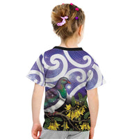 Kekeru New Zealand Matariki Kid T Shirt Kukupa Kowhai Maori New Year Purple Version LT14 - Polynesian Pride