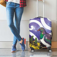 Kekeru New Zealand Matariki Luggage Cover Kukupa Kowhai Maori New Year Purple Version LT14 - Polynesian Pride