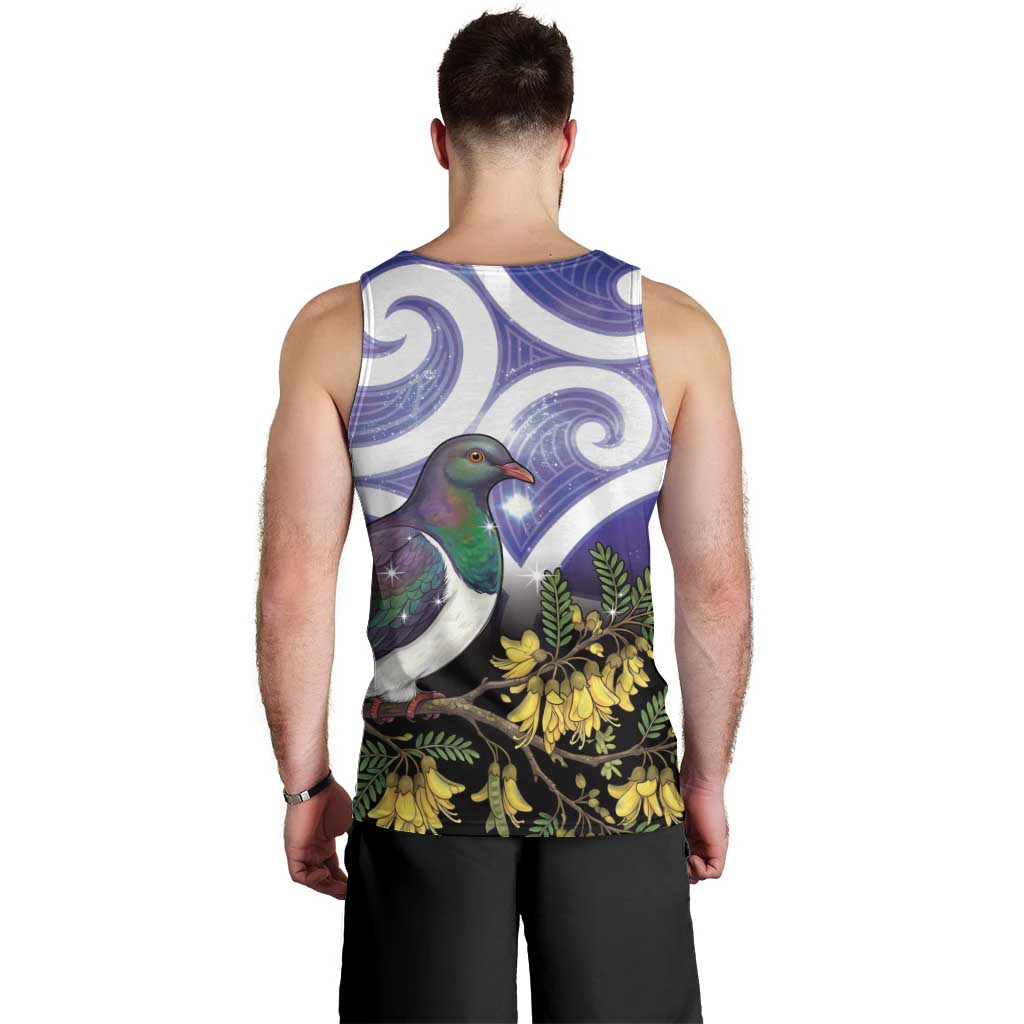 Kekeru New Zealand Matariki Men Tank Top Kukupa Kowhai Maori New Year Purple Version LT14 - Polynesian Pride