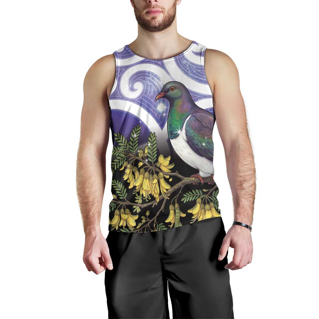 Kekeru New Zealand Matariki Men Tank Top Kukupa Kowhai Maori New Year Purple Version LT14 - Polynesian Pride