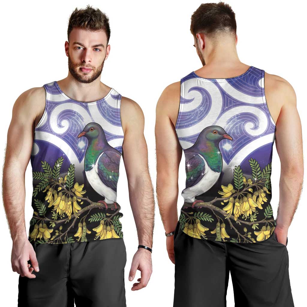 Kekeru New Zealand Matariki Men Tank Top Kukupa Kowhai Maori New Year Purple Version LT14 - Polynesian Pride