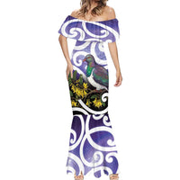 Kekeru New Zealand Matariki Mermaid Dress Kukupa Kowhai Maori New Year Purple Version LT14 - Polynesian Pride