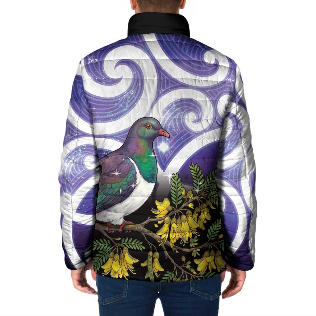 Kekeru New Zealand Matariki Padded Jacket Kukupa Kowhai Maori New Year Purple Version