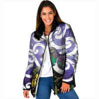 Kekeru New Zealand Matariki Padded Jacket Kukupa Kowhai Maori New Year Purple Version