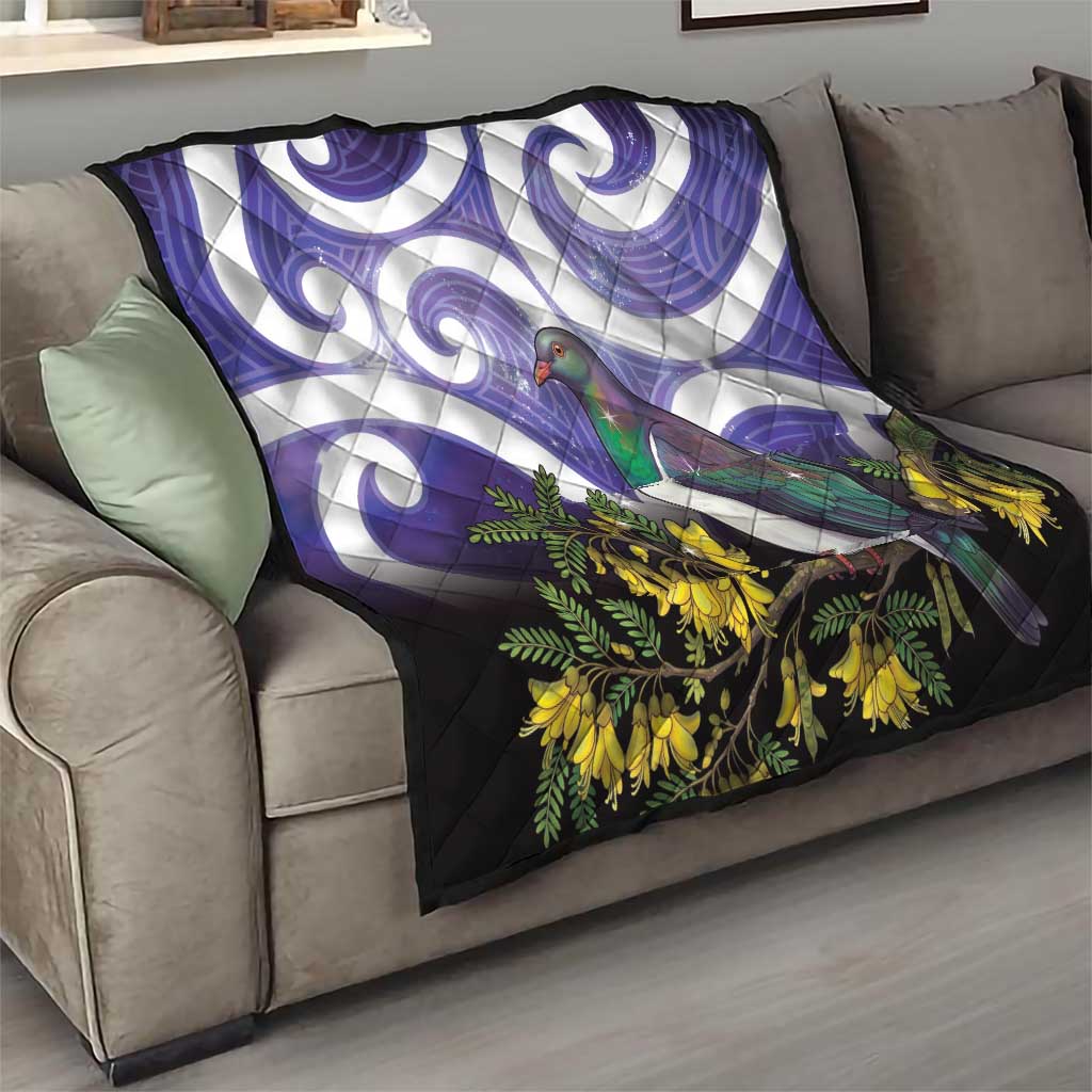 Kekeru New Zealand Matariki Quilt Kukupa Kowhai Maori New Year Purple Version