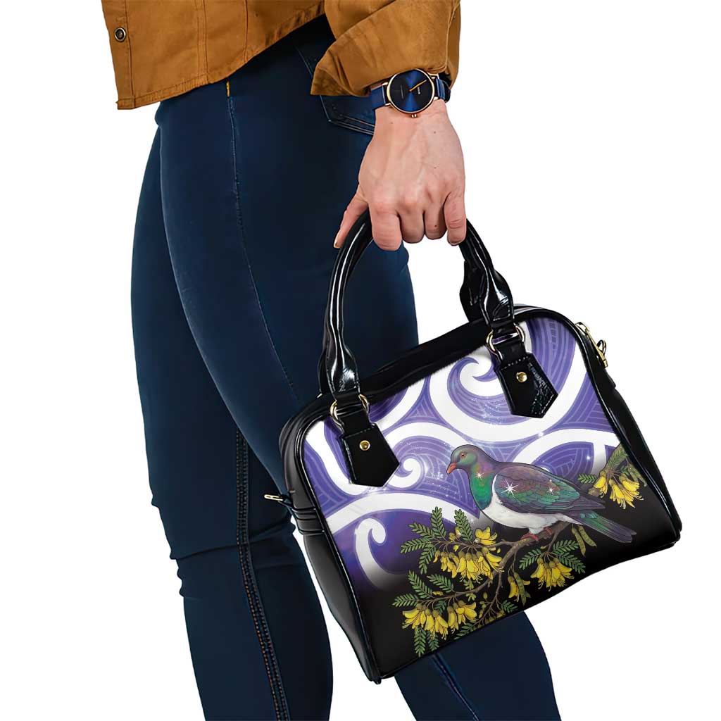 Kekeru New Zealand Matariki Shoulder Handbag Kukupa Kowhai Maori New Year Purple Version