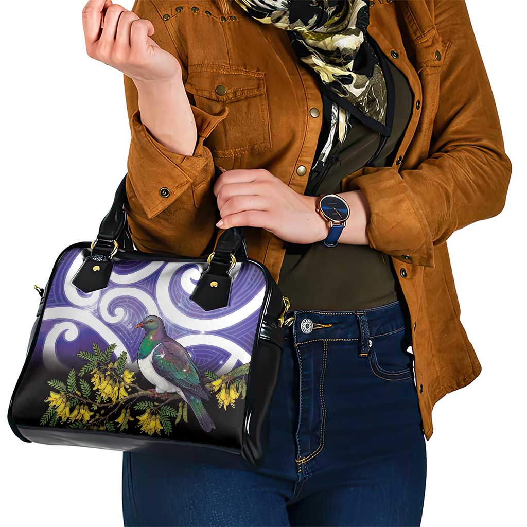 Kekeru New Zealand Matariki Shoulder Handbag Kukupa Kowhai Maori New Year Purple Version