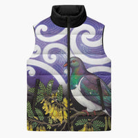 Kekeru New Zealand Matariki Sleeveless Puffer Jacket Kukupa Kowhai Maori New Year Purple Version LT14 Unisex Purple - Polynesian Pride
