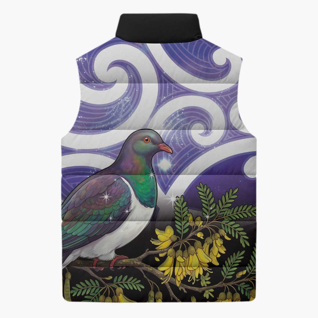 Kekeru New Zealand Matariki Sleeveless Puffer Jacket Kukupa Kowhai Maori New Year Purple Version LT14 - Polynesian Pride
